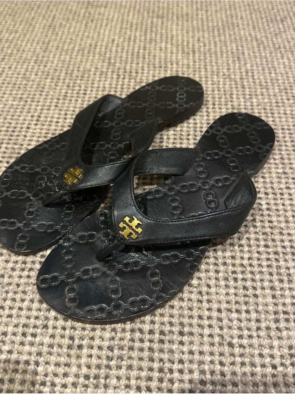 Black Tory Burch Flip Flops